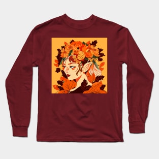 Autumn fairy portrait Long Sleeve T-Shirt